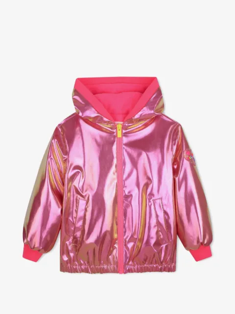 Billieblush metallic-effect hooded raincoat
