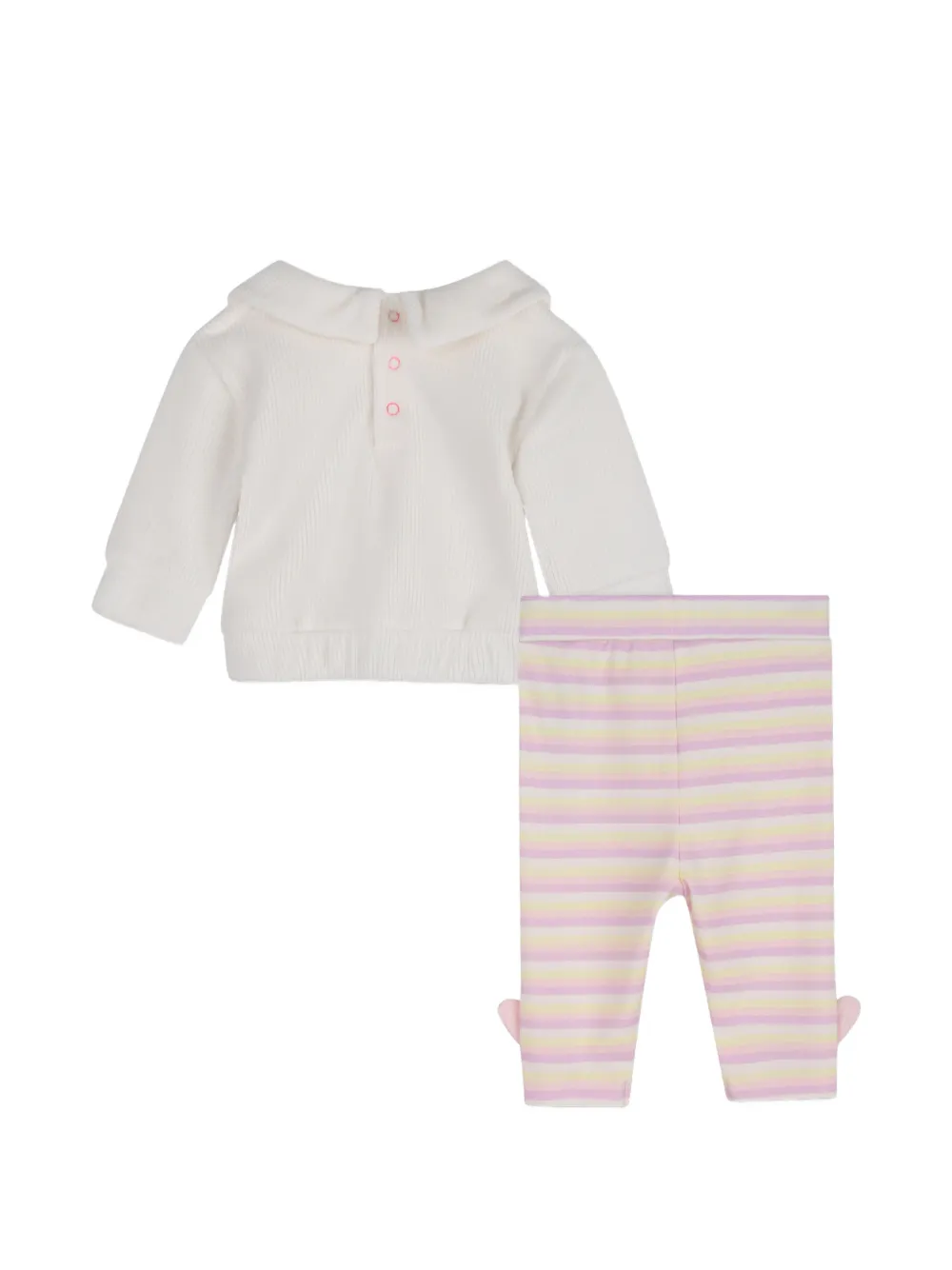 Billieblush Ribgebreide gestreepte trui en legging Beige