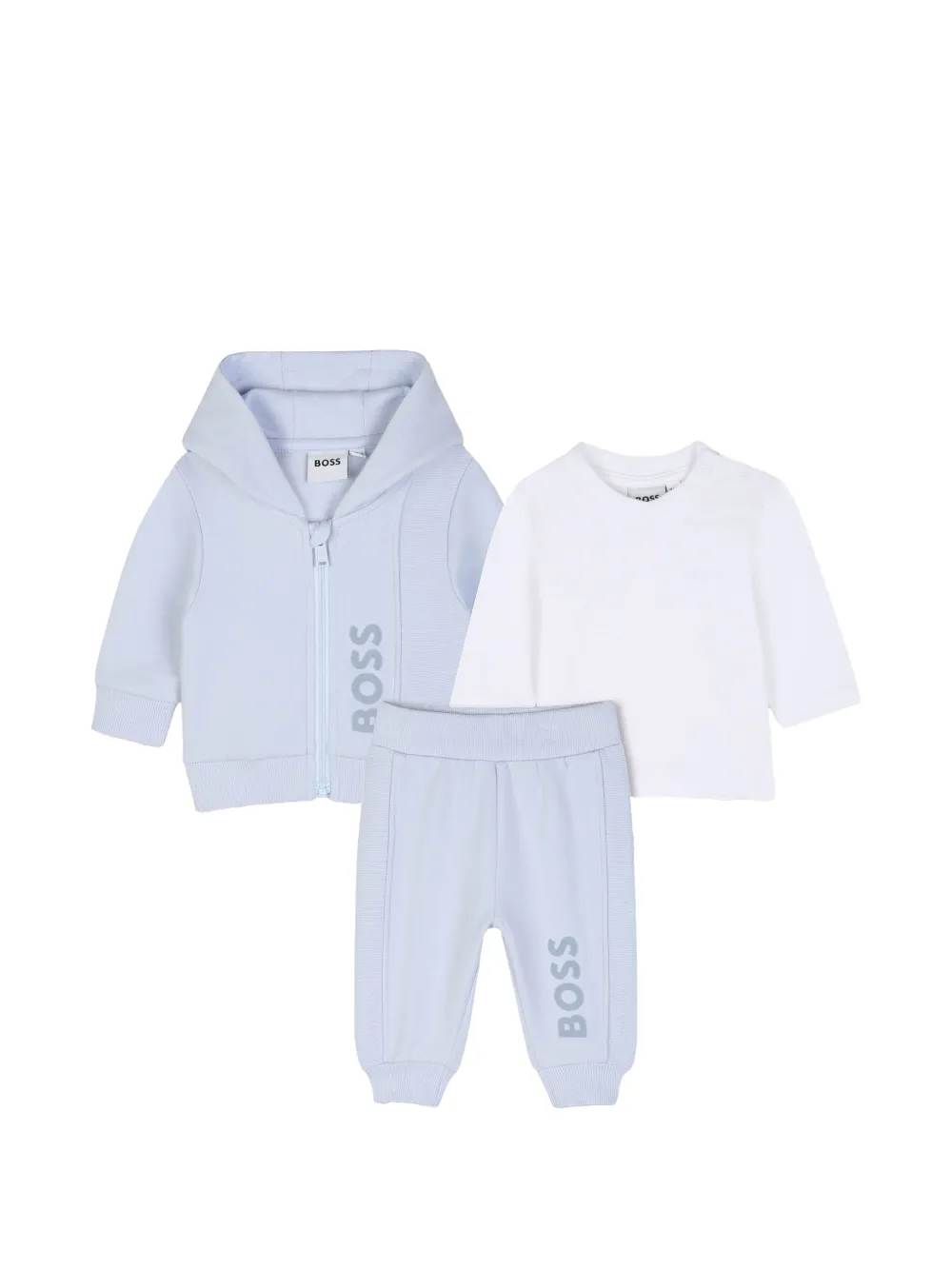 BOSS Kidswear logo-print three-piece tracksuit set - Blu