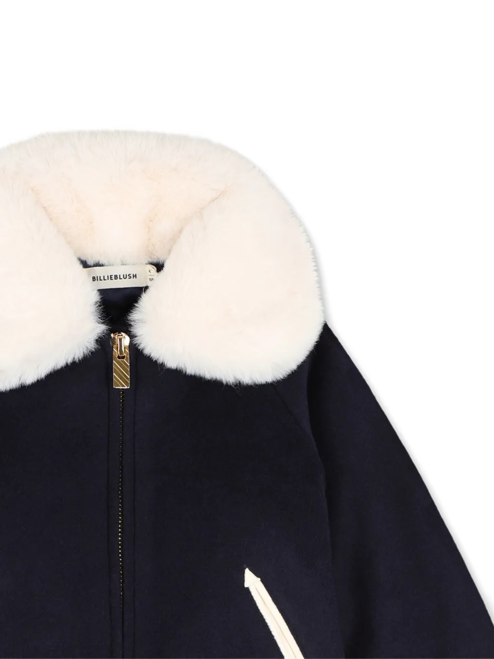 Billieblush Bomberjack verfraaid met pailletten en kraag van imitatiebont Blauw