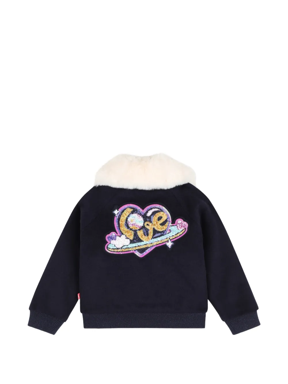 Billieblush Bomberjack verfraaid met pailletten en kraag van imitatiebont Blauw