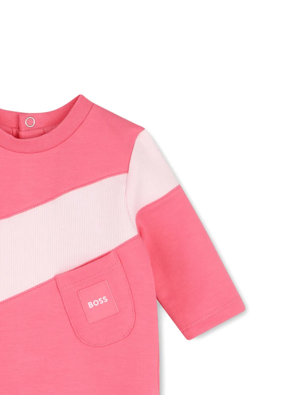 BOSS Kidswear Pyjama met logo-patch en vlakken Roze