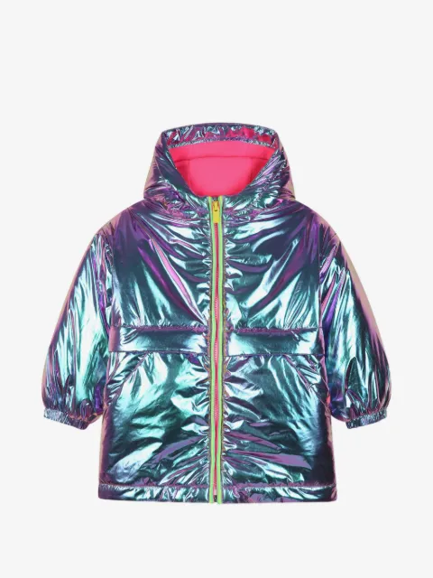 Billieblush metallic hooded padded jacket