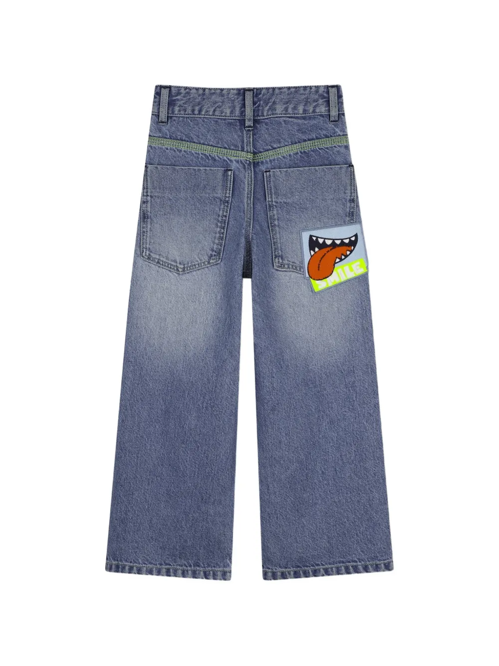 Billieblush Jeans met wijde pijpen en grafische patch Blauw