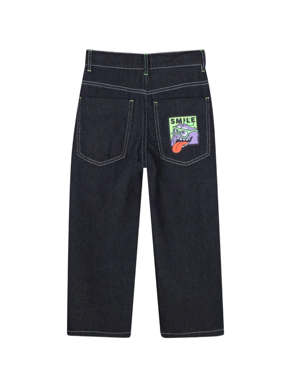 Billieblush Jeans met contrasterende stiksels en grafische print Blauw