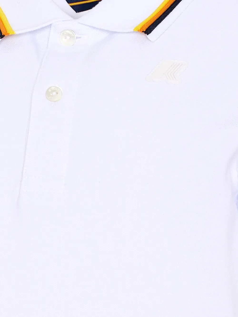 K Way Kids Vincent poloshirt met logopatch en gestreepte afwerking Wit