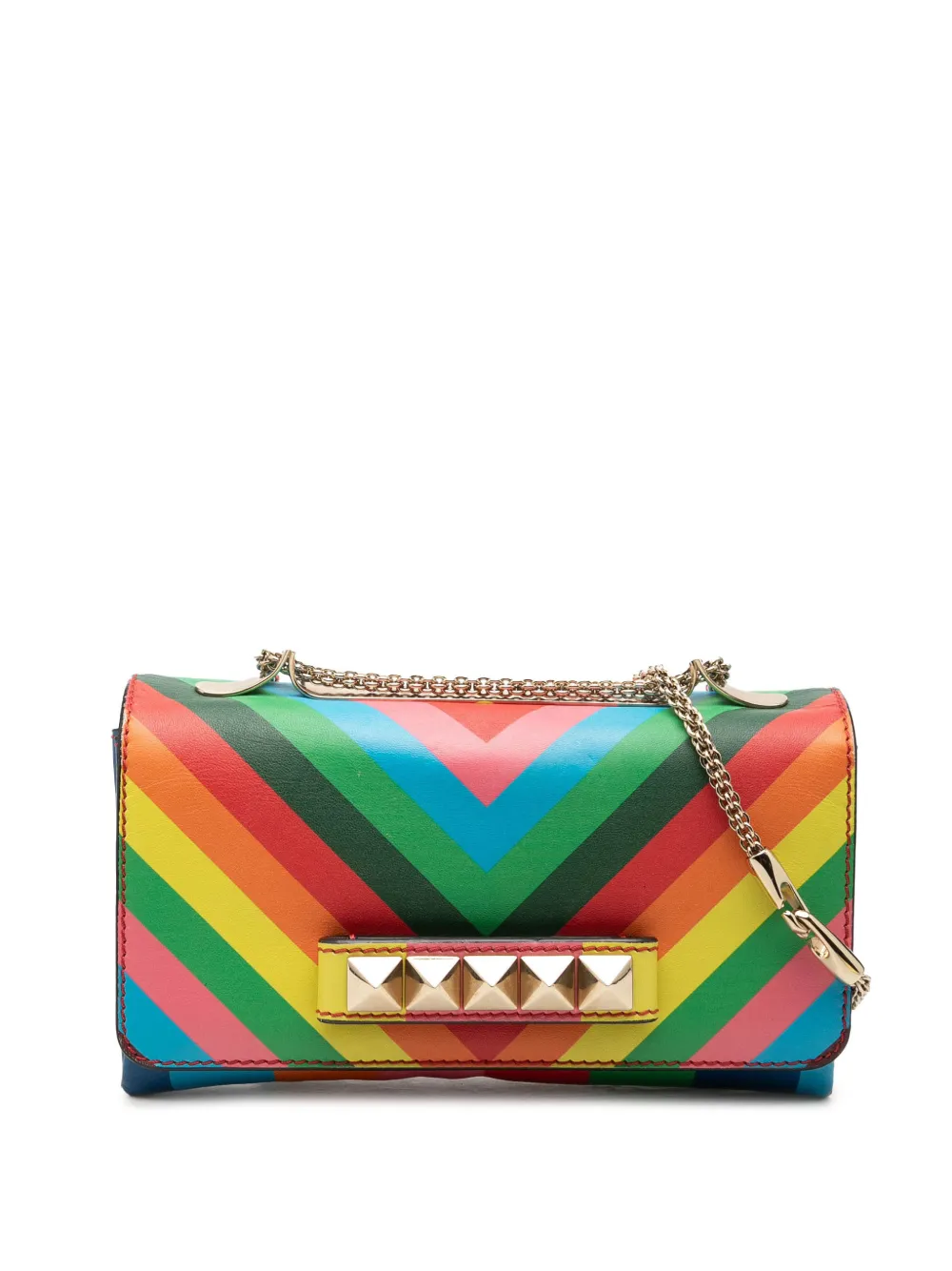 Valentino Garavani Pre-Owned 2000-2017 Vitello 1973 Va Va Voom Rockstud Rainbow shoulder bag - Rosso
