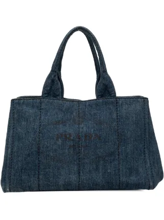 Prada Pre-Owned 2010-2026 カナパ デニムハンドバッグ | ブルー