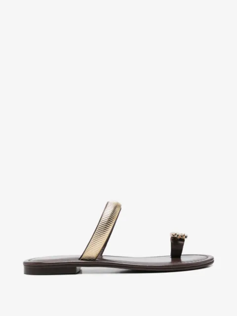 exè crystal-embellished toe-ring sandals