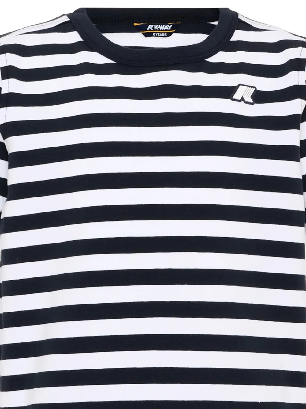 K Way Kids Adame T-shirt met horizontale streep en logopatch Blauw