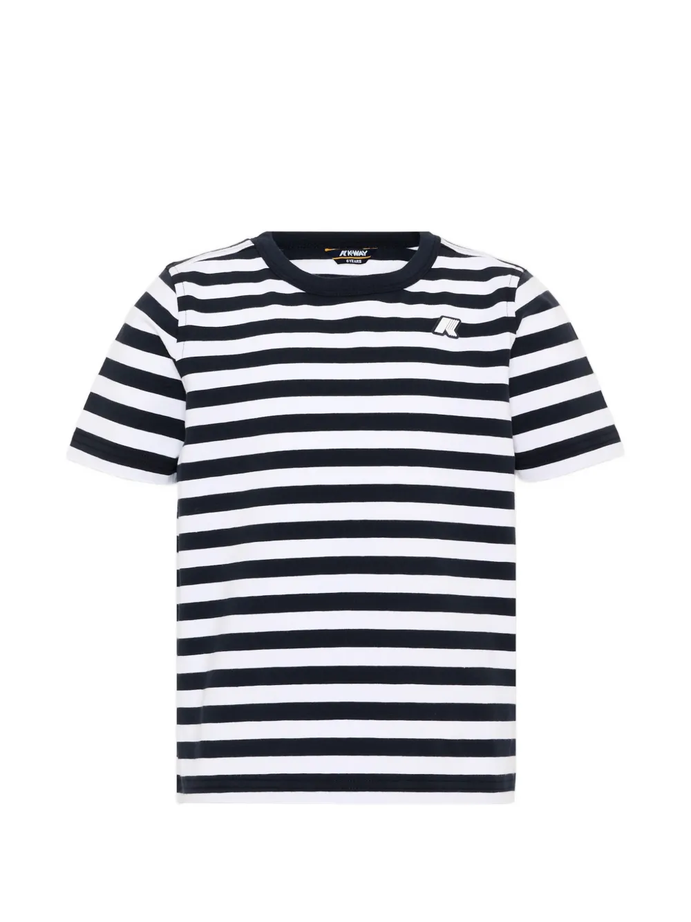 K Way Kids Adame horizontal-stripe logo-patch T-shirt - Blu