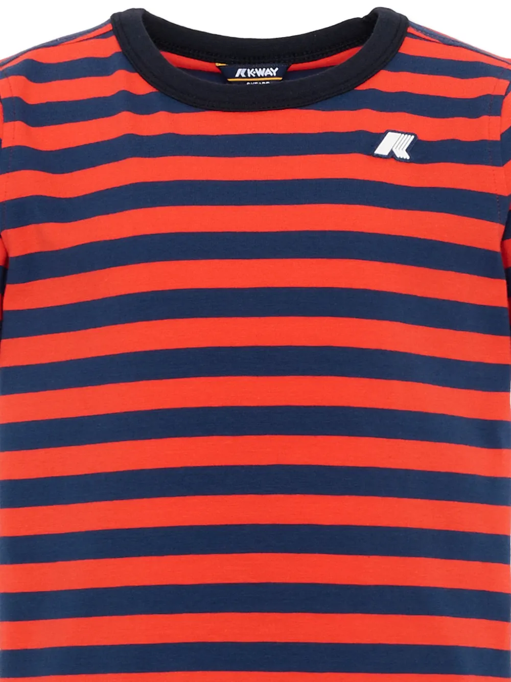 K Way Kids Adame gestreept T-shirt met logopatch Rood