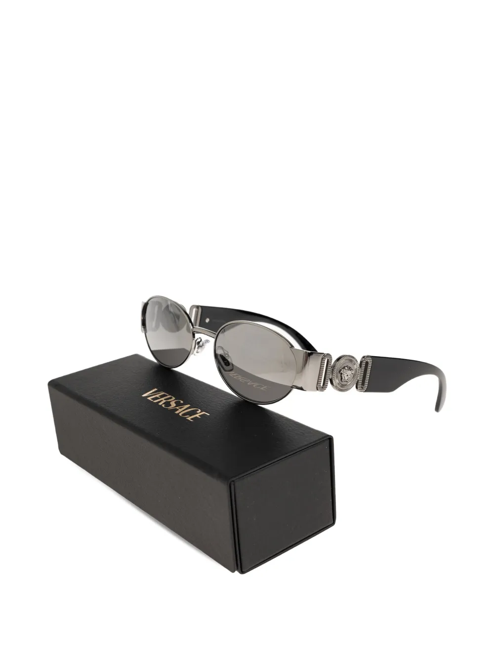 Versace Eyewear Zonnebril met ovaal montuur Zilver