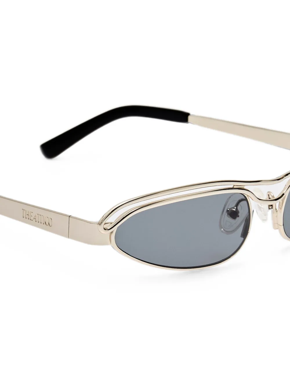The Attico x Linda Farrow Norma zonnebril met cat-eye montuur Zilver