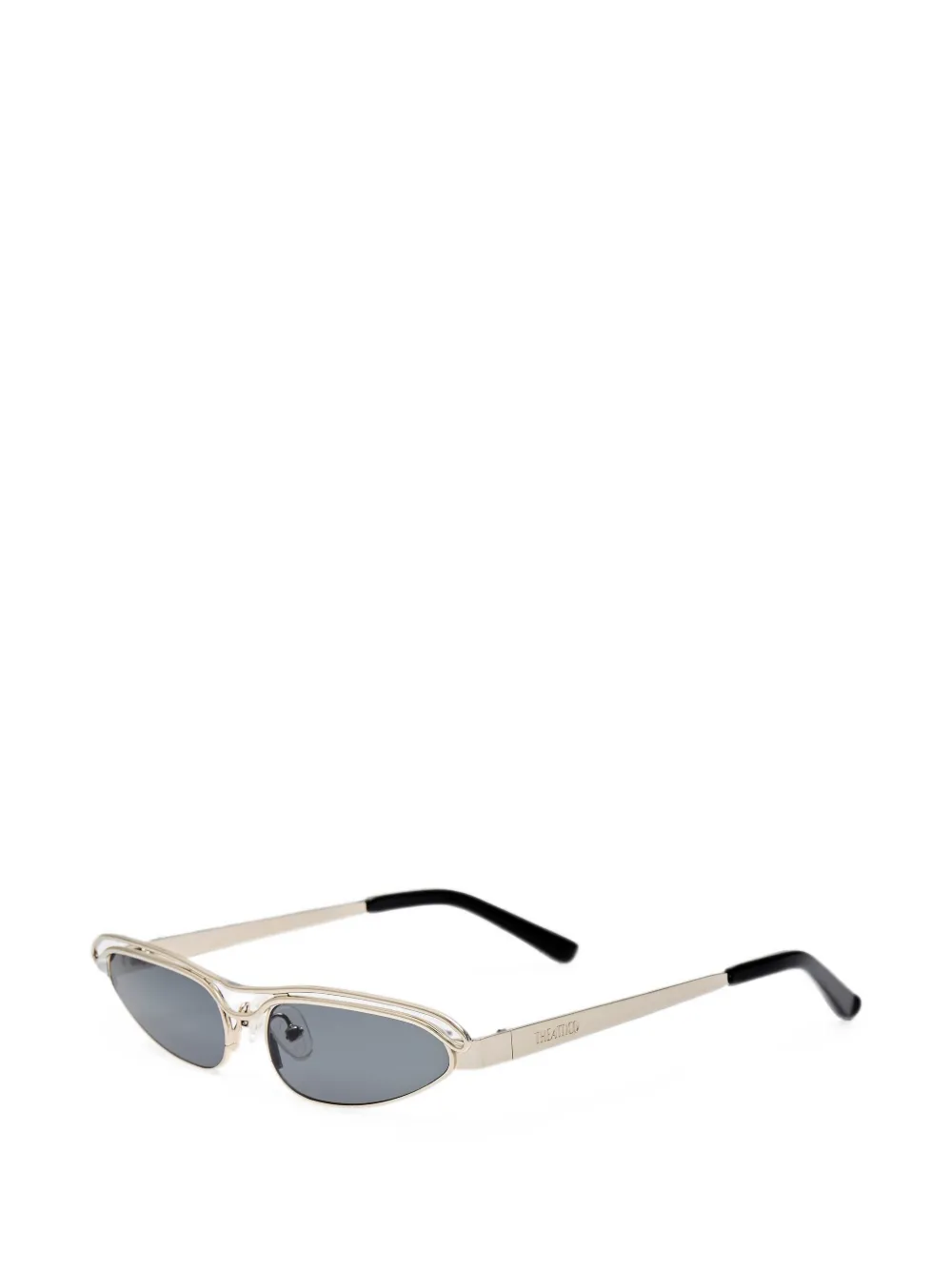 The Attico x Linda Farrow Norma zonnebril met cat-eye montuur Zilver