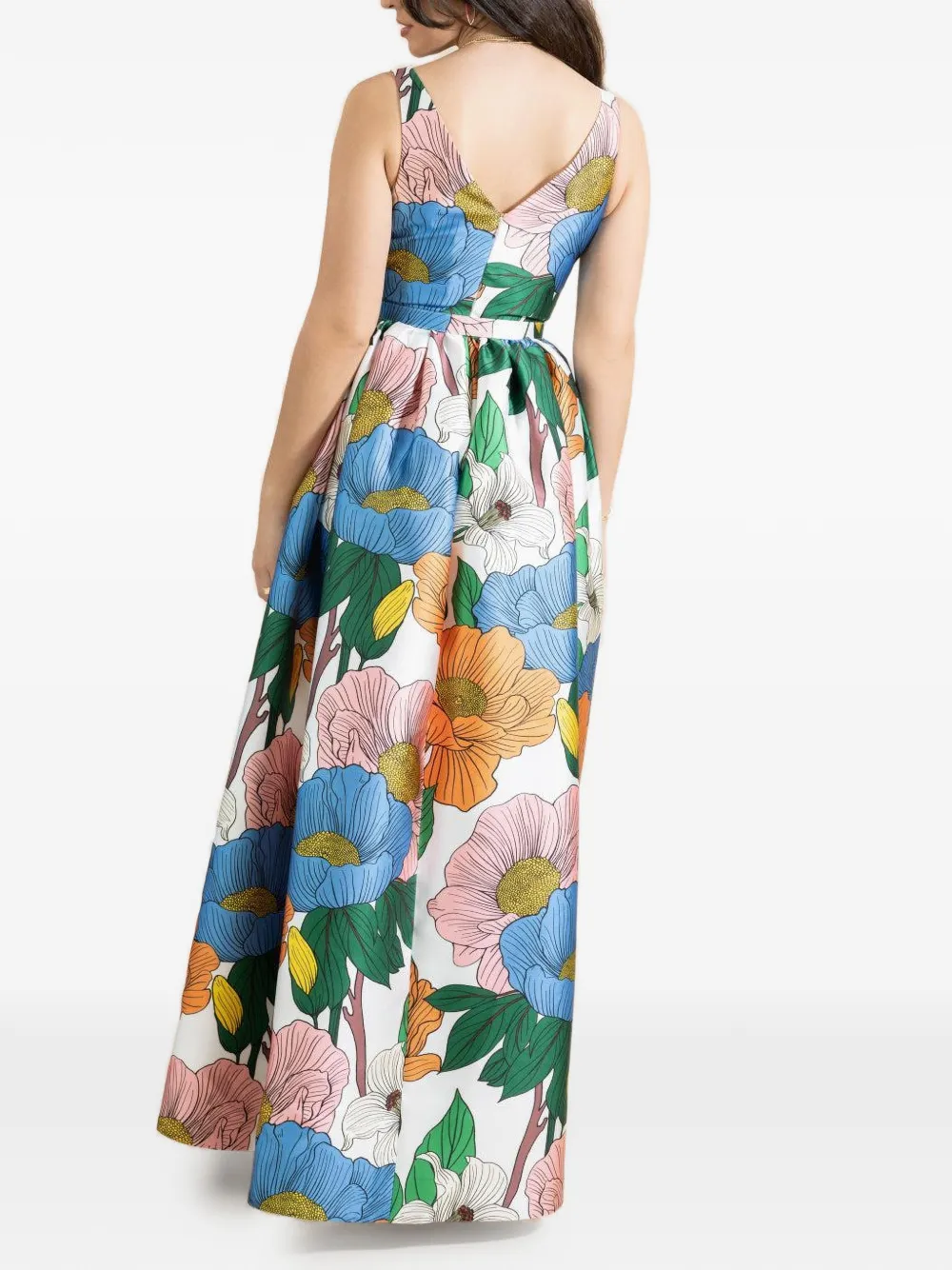 Borgo de Nor Floral-print Maxi Dress in White, view 3