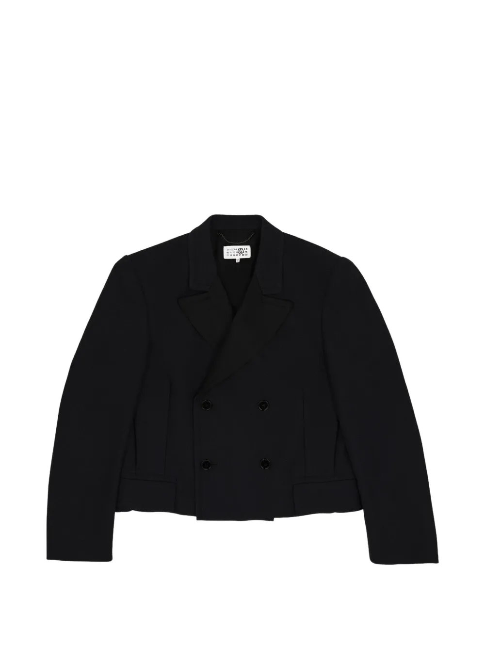 Mm6 Maison Margiela Double-breasted Cropped Jacket In Black