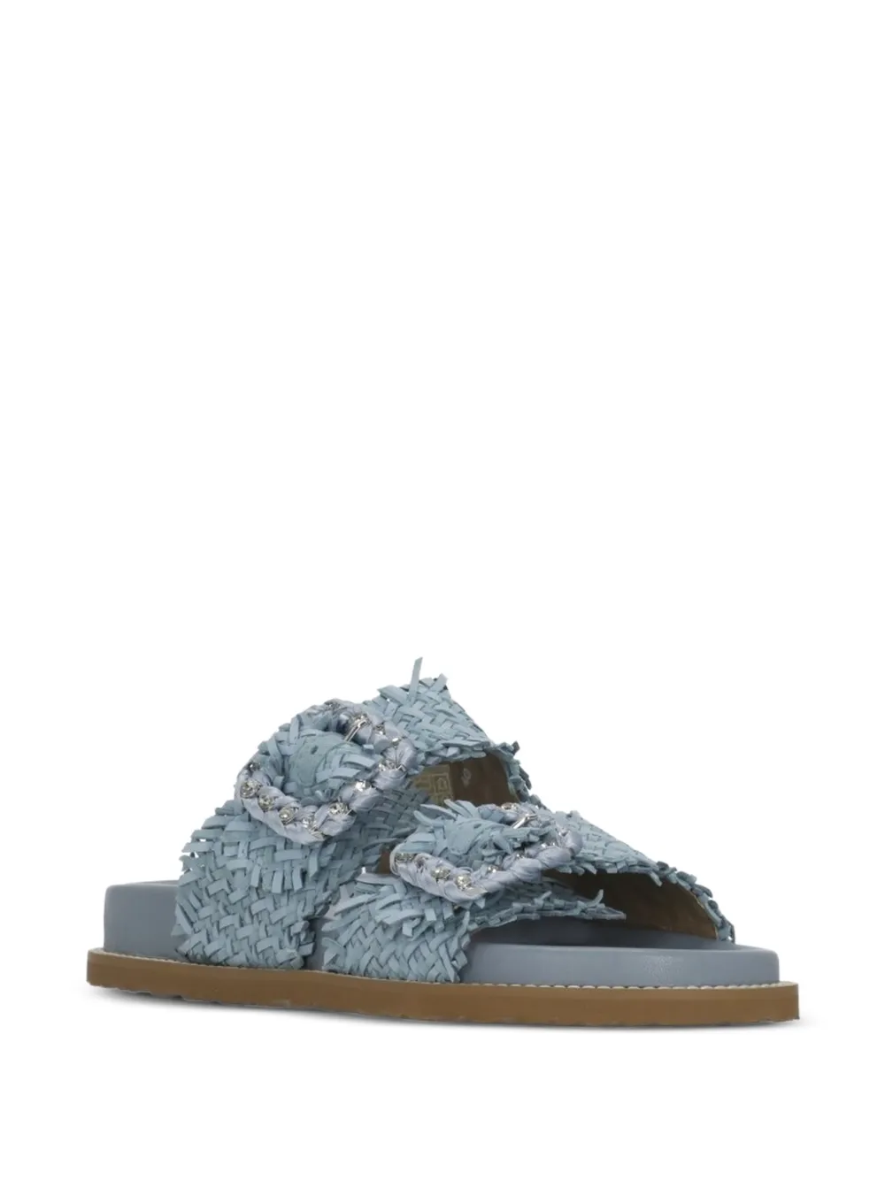 CORAL BLUE Geweven sandalen verfraaid met stras Blauw