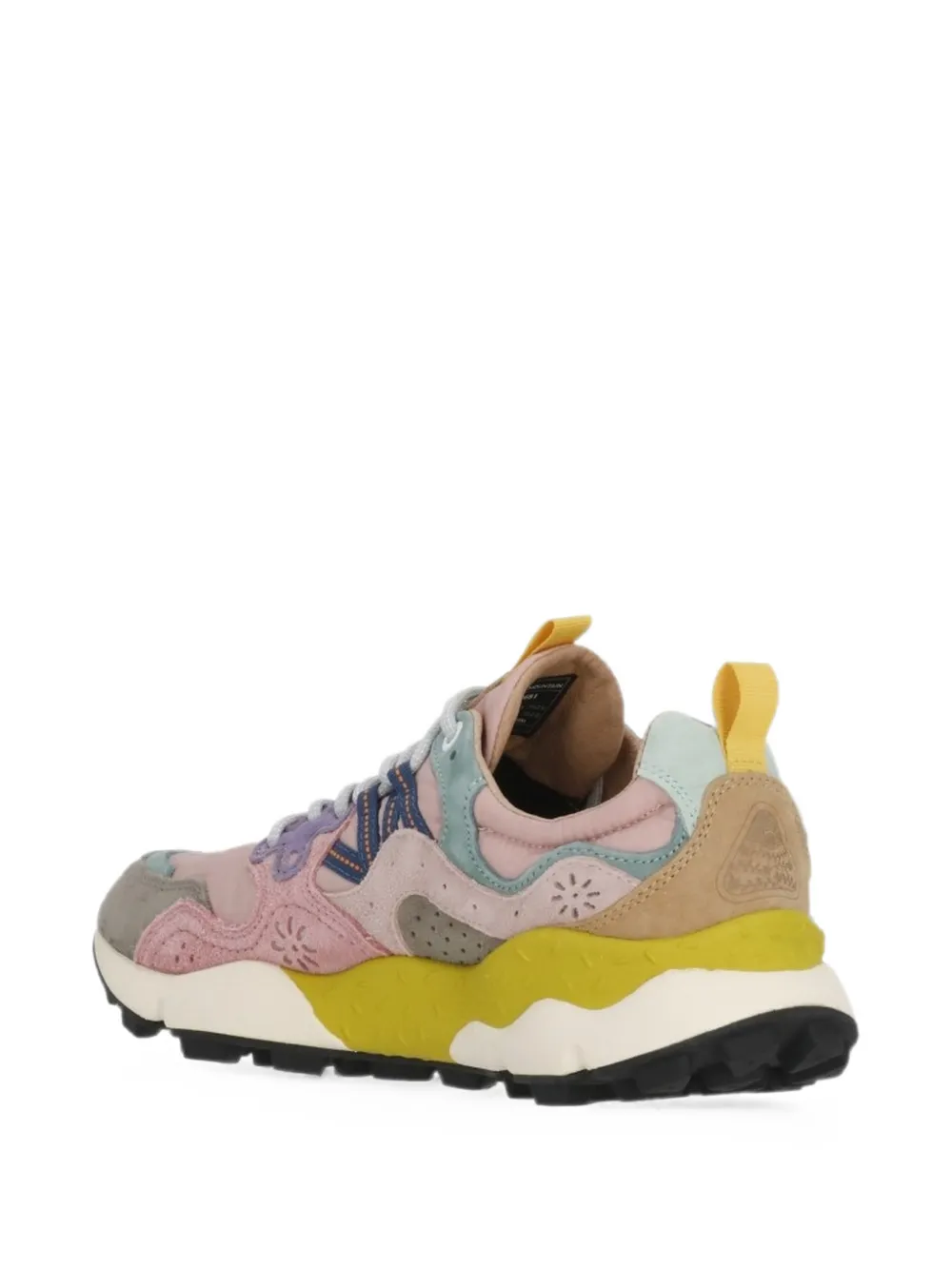 FLOWER MOUNTAIN Yamano 3 floral-panel sneakers Roze