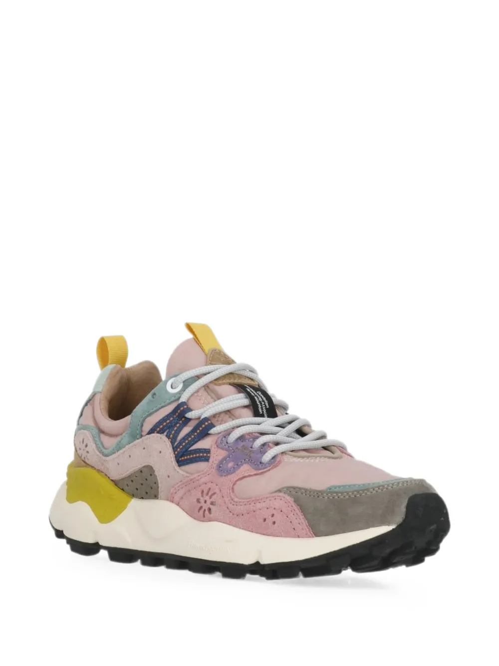 FLOWER MOUNTAIN Yamano 3 floral-panel sneakers Roze