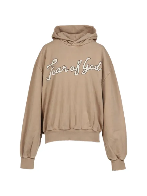 Fear Of God 26 Classic logo-patch distressed hoodie