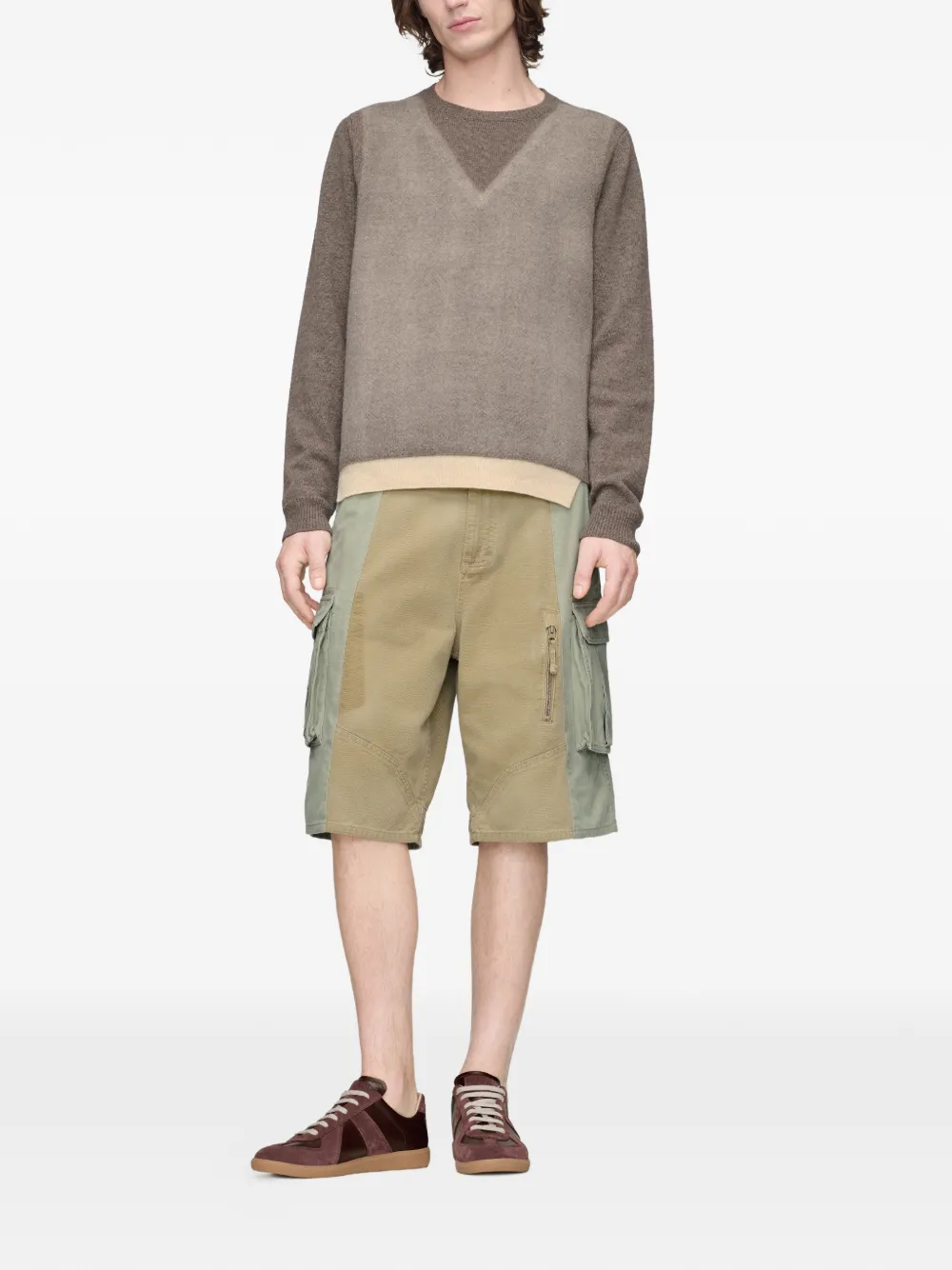 Maison Margiela Memory Of trompe l'oeil trui Bruin