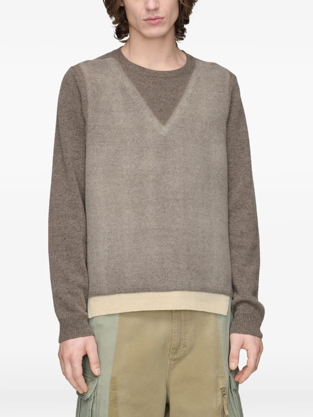 Maison Margiela Memory Of trompe l'oeil trui Bruin