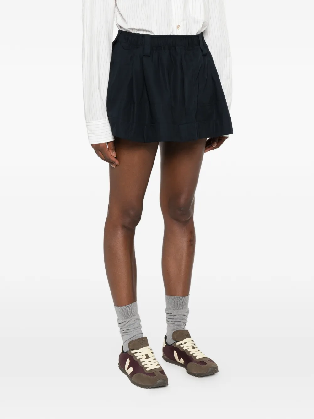 MERYLL ROGGE Elastische shorts met plooien Blauw