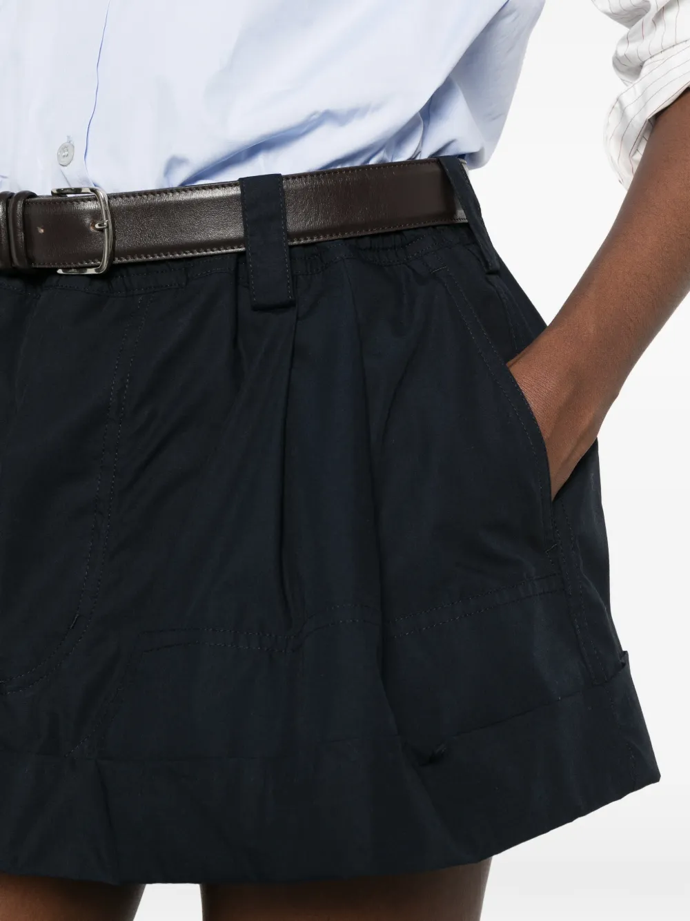 MERYLL ROGGE Elastische shorts met plooien Blauw