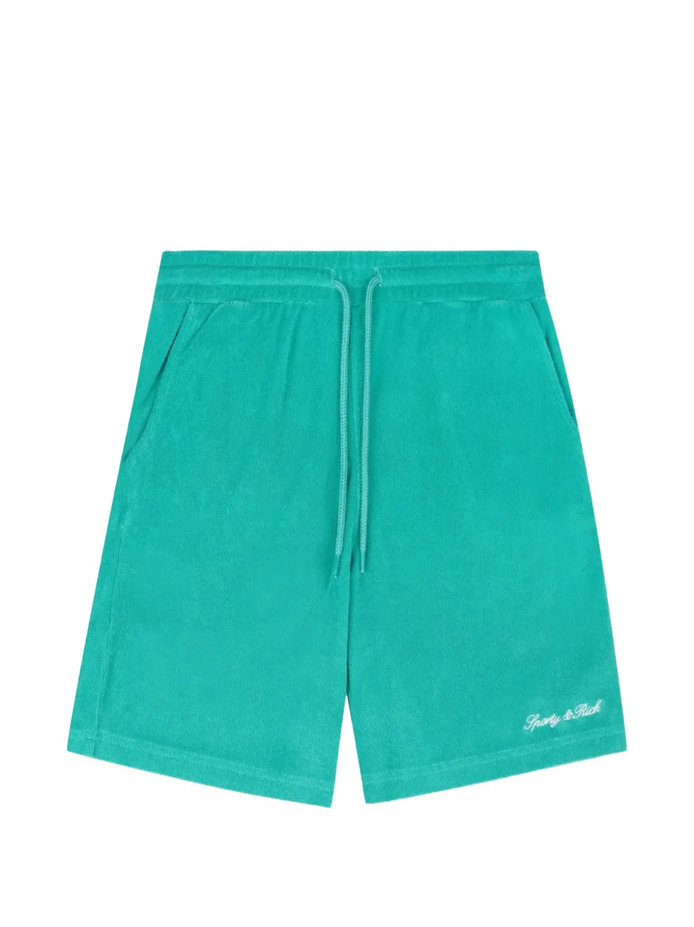 SPORTY & RICH KIDS logo-embroidered terry-cloth shorts - Verde