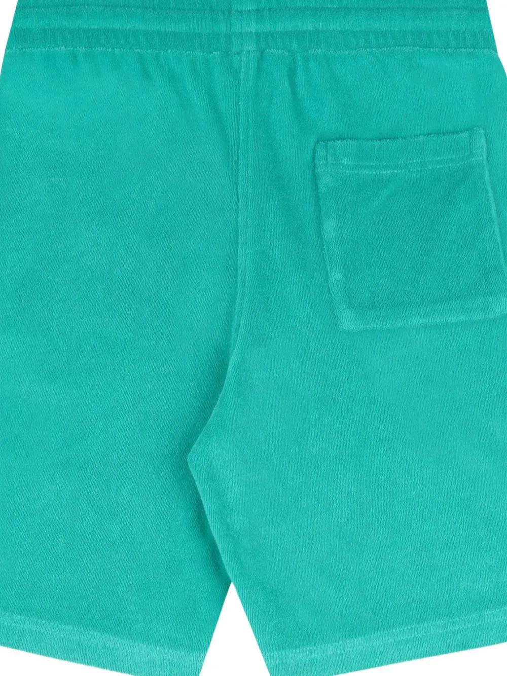SPORTY & RICH KIDS Badstof shorts met geborduurd logo Groen