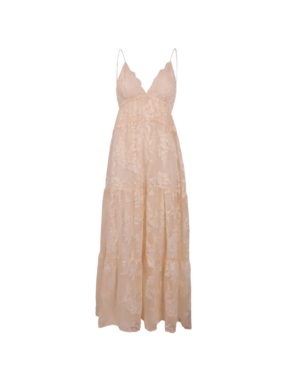 ERMANNO FIRENZE floral-lace tiered maxi dress - Rosa
