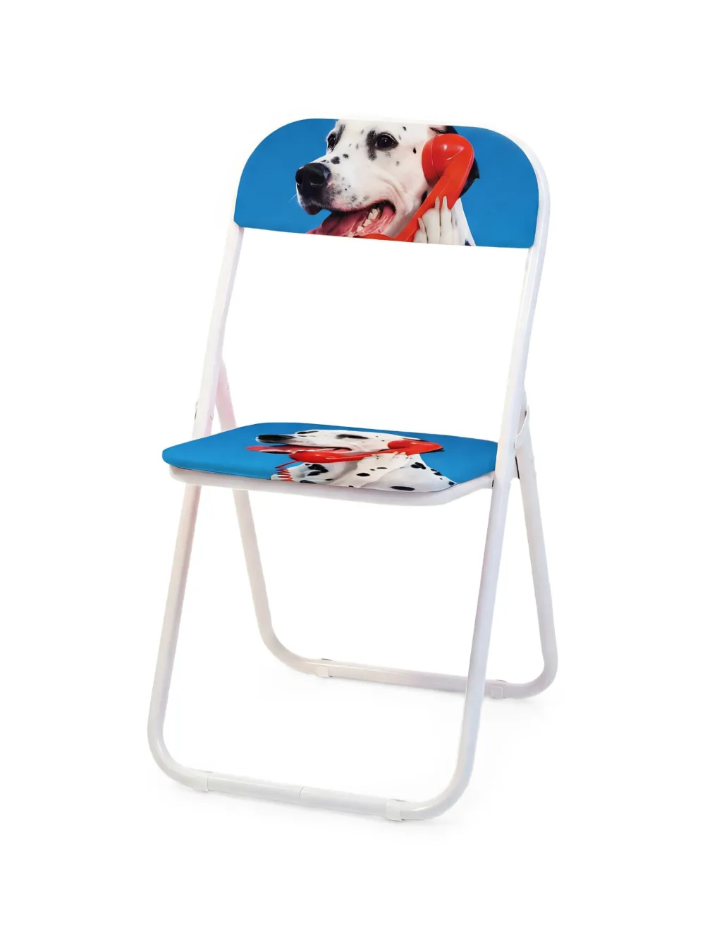 Seletti dog-print folding chair - Bianco