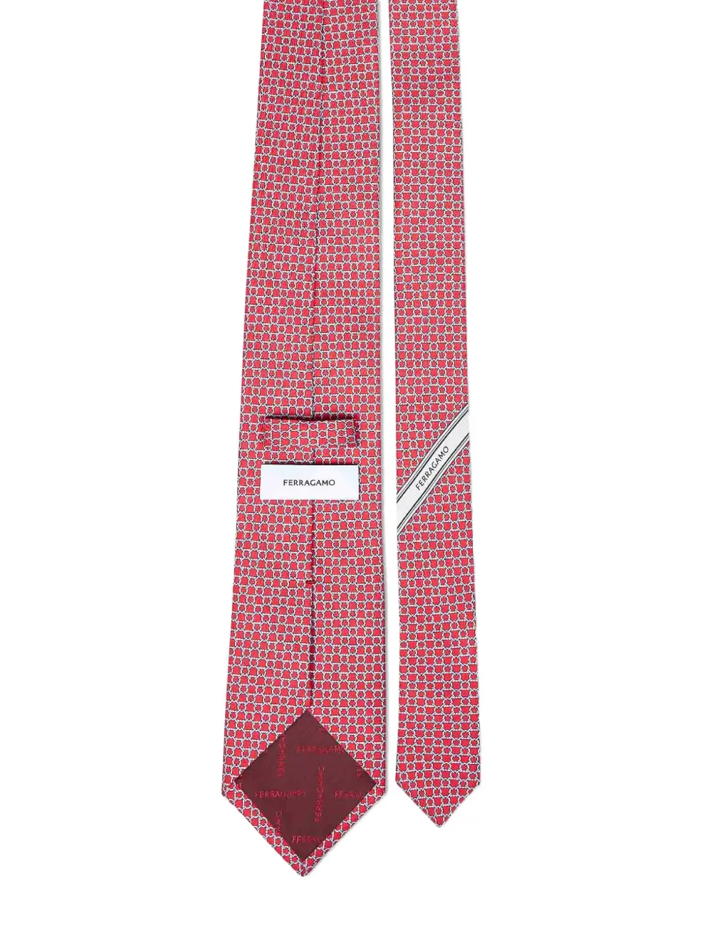 Ferragamo Zijden stropdas met Gancini-patroon Rood