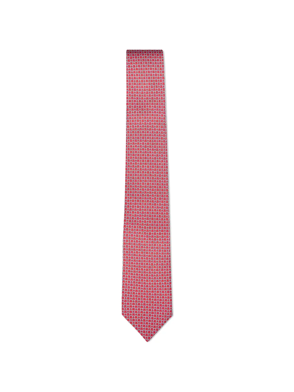 Ferragamo Gancini-pattern silk tie - Rot