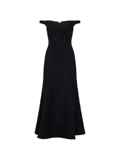 Self-Portrait off-the-shoulder flared maxi dress