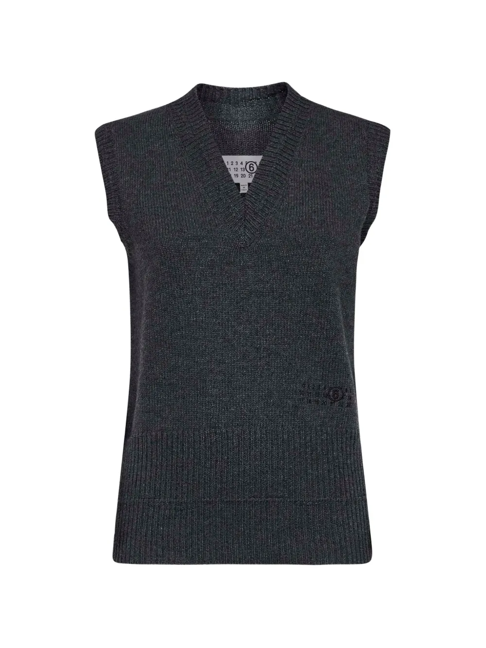 MM6 Maison Margiela embroidered sleeveless vest - Grigio