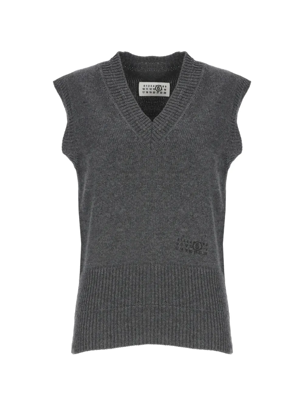 MM6 Maison Margiela embroidered sleeveless vest - Grigio