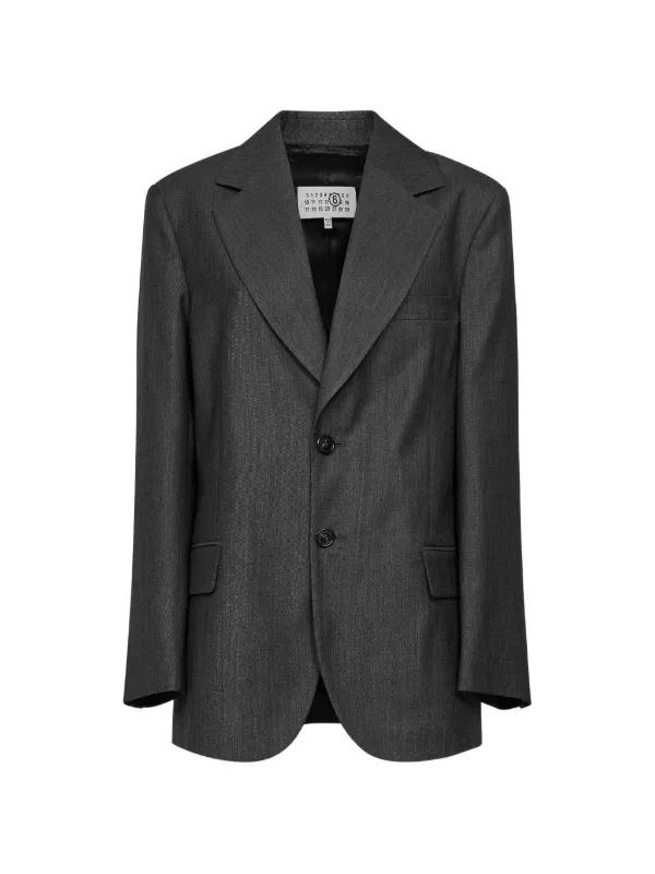 MM6 Maison Margiela Notched-lapel Single-breasted Jacket in Grey