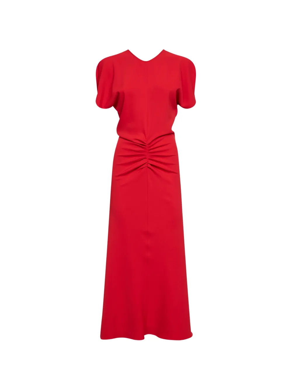 Blanca Vita gathered tulip-sleeve maxi dress - Rosso