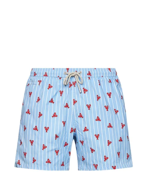 MC2 Saint Barth lobster-print striped swim shorts
