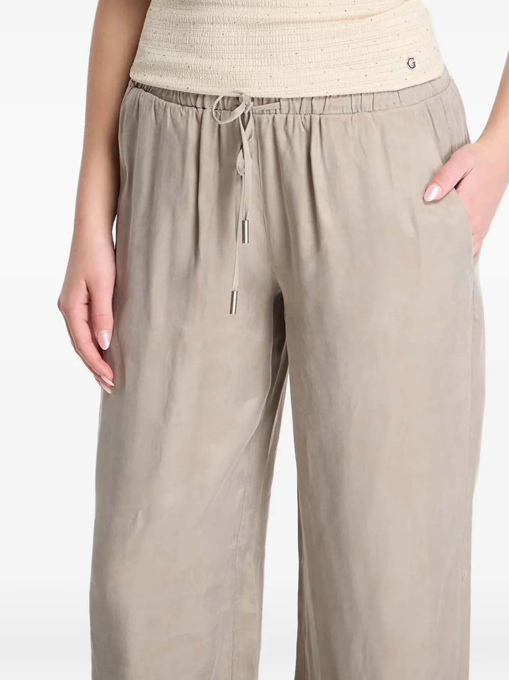GUESS USA Broek met trekkoordtaille Beige