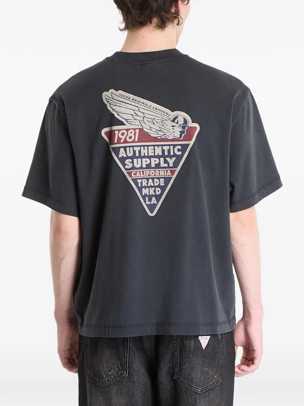 GUESS USA T-shirt met logoprint Grijs