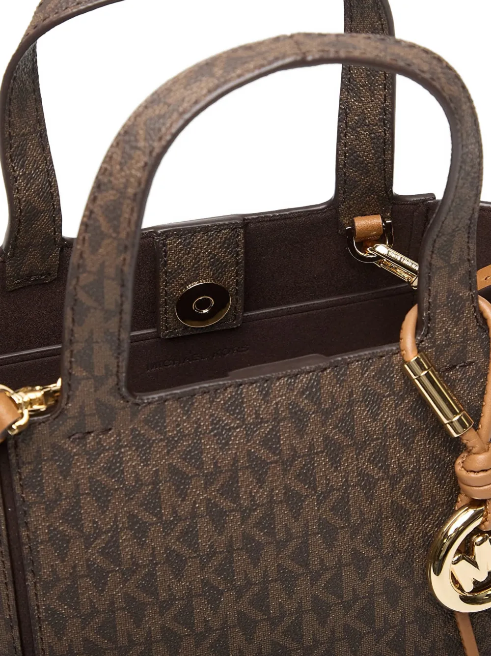 Michael Kors Shopper met monogram-patroon en logo-plakkaat Bruin