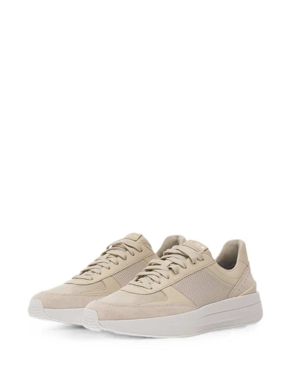 Geox Gxrn-01 sneakers met suède afwerking en vlakken Beige
