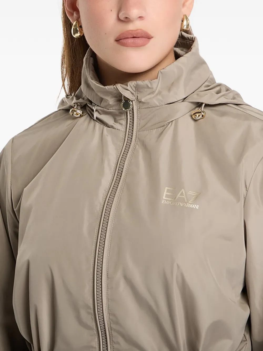 Ea7 Emporio Armani Jack met capuchon Beige