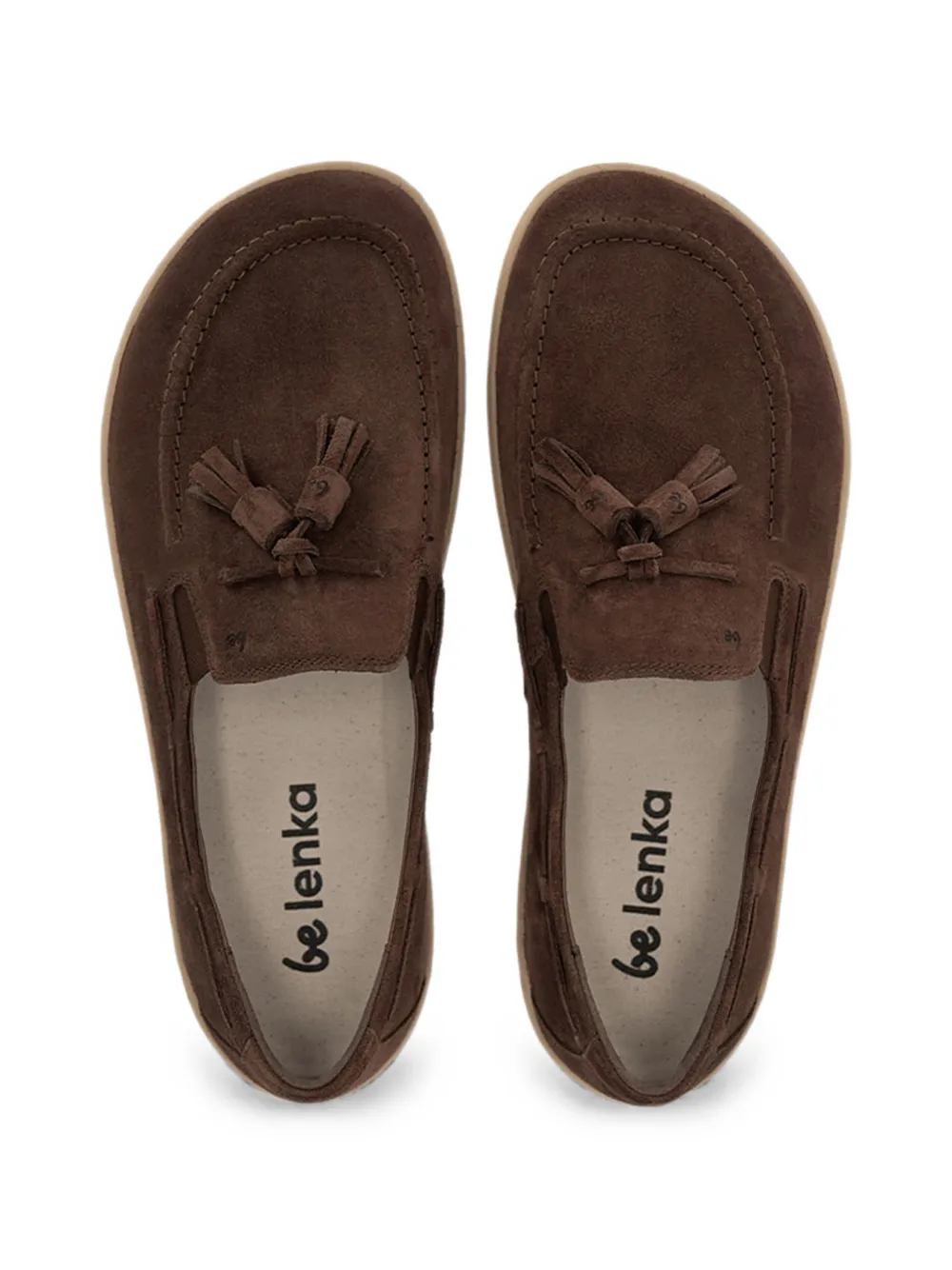 Be Lenka Portsiders suède loafers met kwastje Bruin