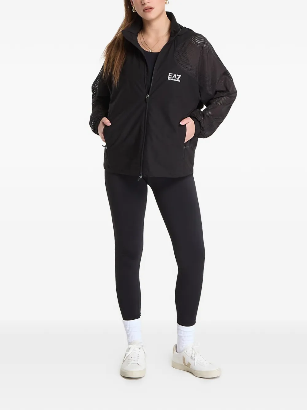 Ea7 Emporio Armani Jack met capuchon Zwart
