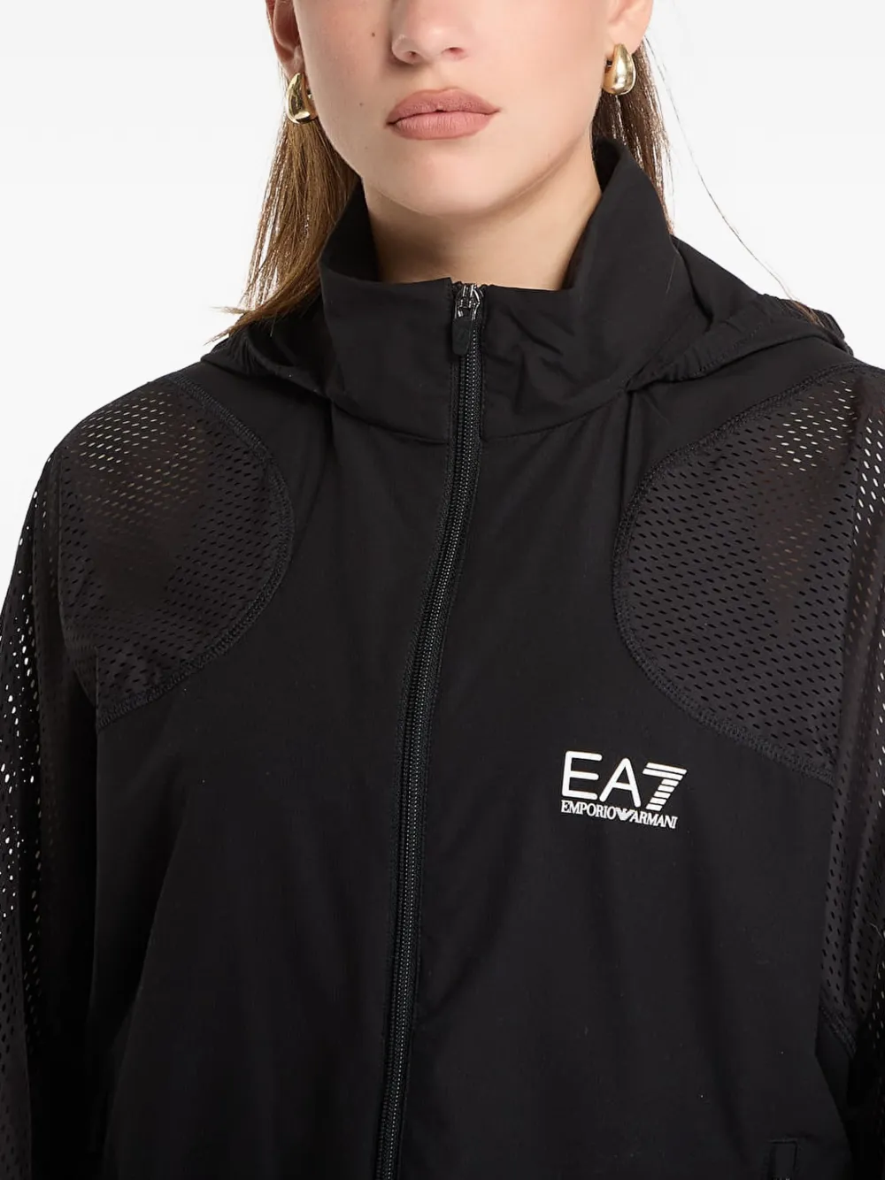 Ea7 Emporio Armani Jack met capuchon Zwart