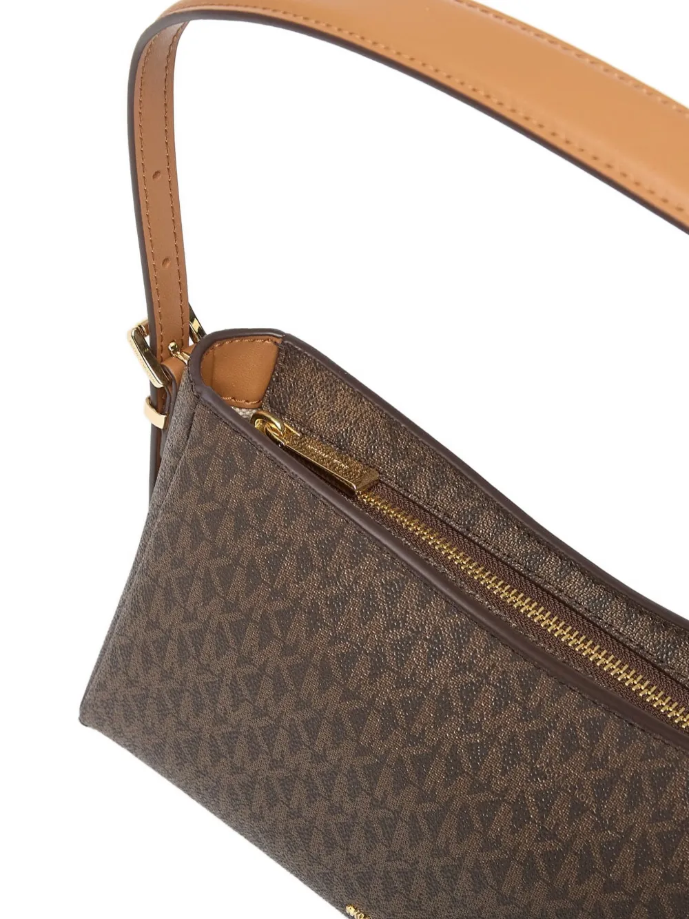 Michael Kors Shopper met logoplakkaat en monogramprint Bruin
